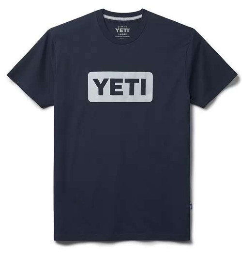 YETI Premium Logo Badge Short Sleeve T-Shirt - Navy/White - Medium