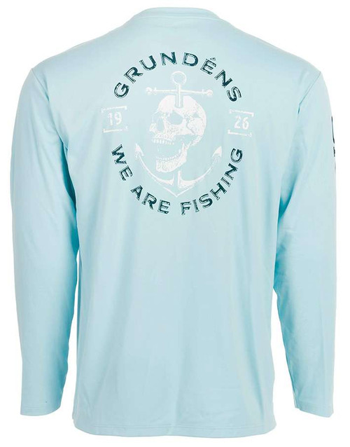 Grundens Tech Tee Long Sleeve Shirt - Anchor Down Print - 2X-Large