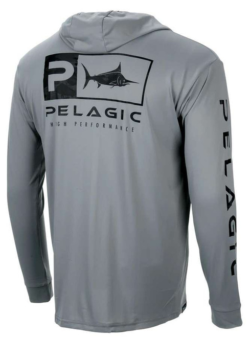 Pelagic Aquatek Icon Hoody - Fish Camo Grey - Large - TackleDirect