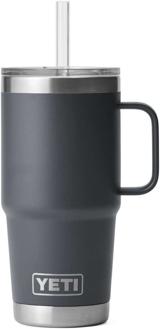 Yeti - 26 oz Rambler Stackable Cup with Straw Lid Charcoal