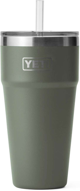 Yeti - 26 oz Rambler Stackable Cup with Straw Lid White