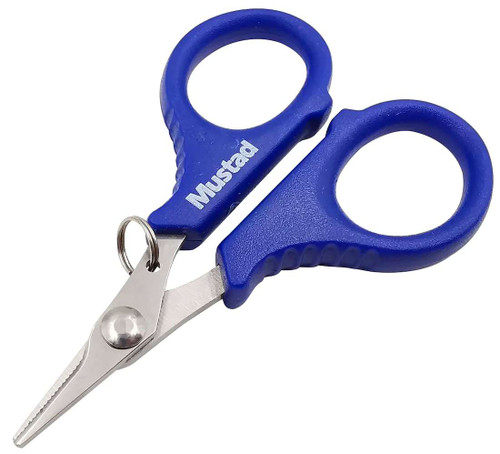 Mustad 3.5in Serrated Braid Scissors - TackleDirect