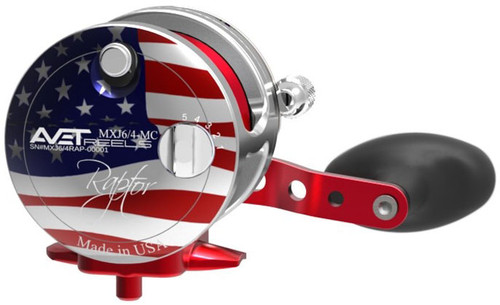 Avet MXL 6/4 MC Raptor 2-Speed Lever Drag Casting Reel American Flag Patriot