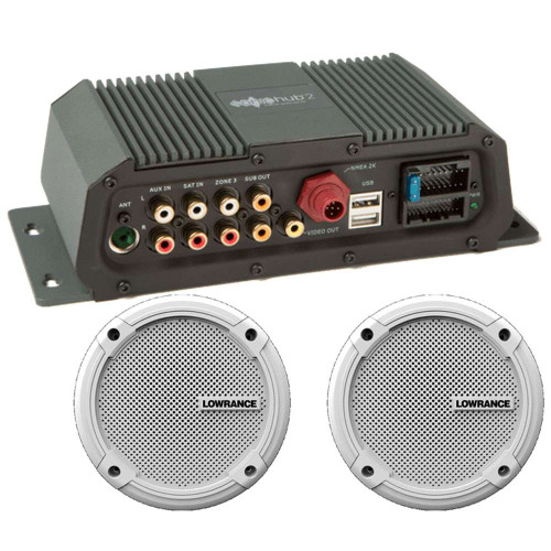 Lowrance 000-12301-001 SonicHub2 Marine Audio Server w/ 6.5in Speakers