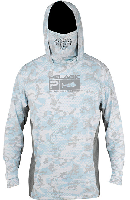 PELAGIC Gear Fishing T-shirt Hooded Men's Long Sleeve UV