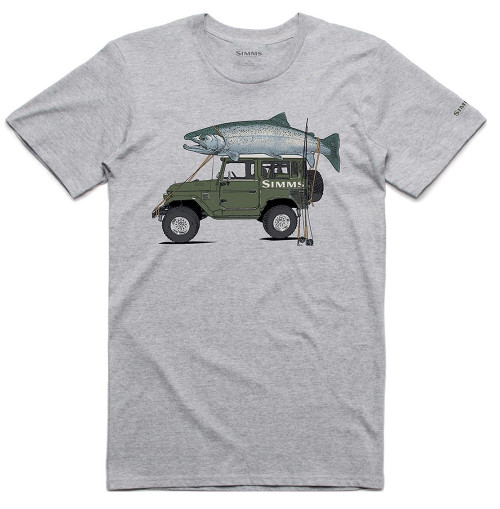 Simms Trout Cruiser T-Shirt - Grey Heather - Small - TackleDirect