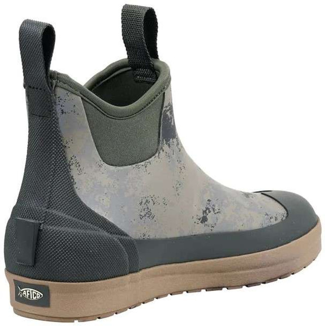 Aftco Ankle Deck Fishing Boots - Green Acid Camo - 8 - TackleDirect