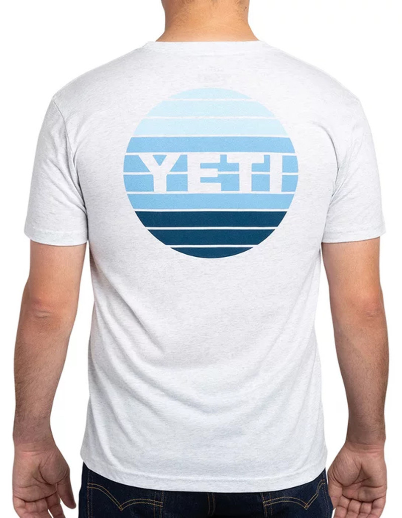 YETI Logo Badge Long Sleeve T-Shirt Grey/Navy