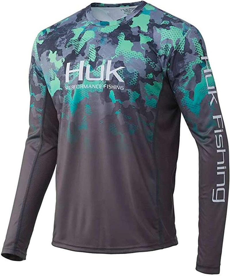 Huk Men's Icon Camo Fade Long Sleeve Shirt Refraction Storm / x Large