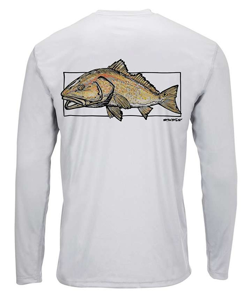 Simms Solar Tech Tee, UPF 30+ Fishing Shirt, Red Eye Smallie