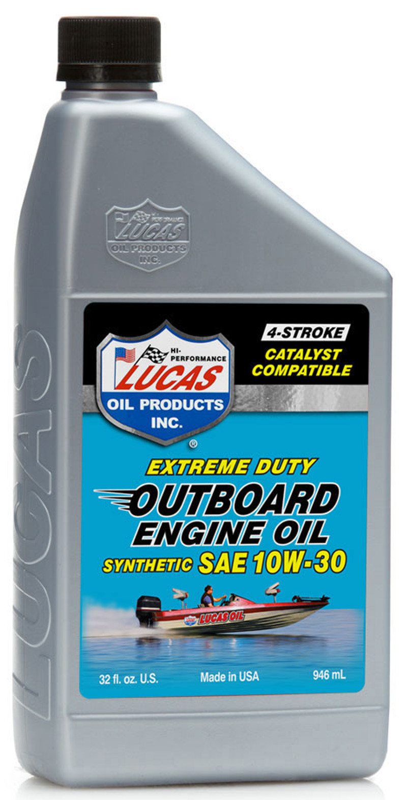 LUCAS OIL 4-Stroke Synthetic Marine Engine Oil SAE 10W-30, 5 QT. 10812