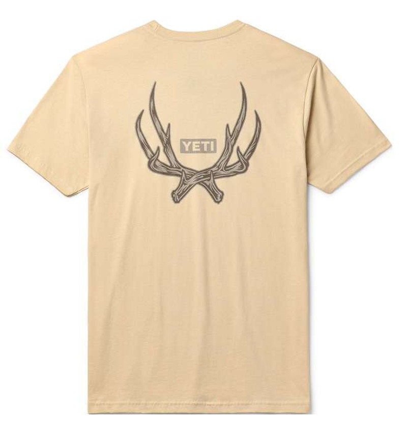 YETI Antler Badge Short Sleeve T-Shirts - TackleDirect