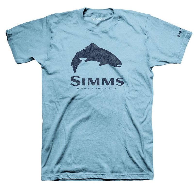 Simms Topo Camo Logo Short Sleeve T-Shirts - TackleDirect