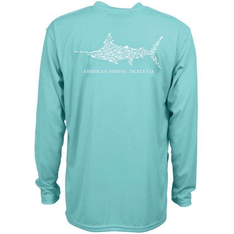 Youth Performance Fishing Shirt - Bull Shark and Cobia L / Mint Green