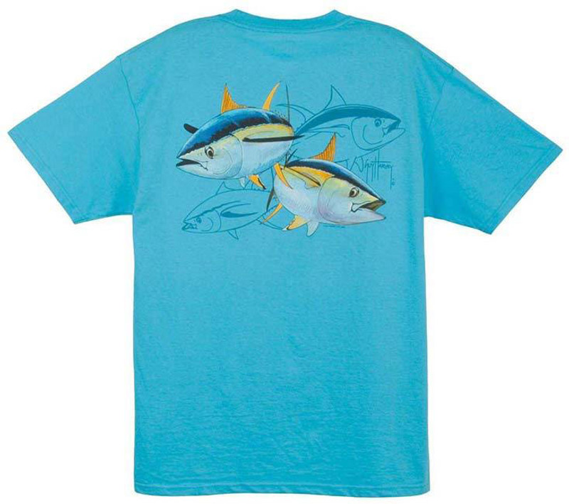 Guy Harvey by AFTCO Bluewater Mens T-Shirt Medium Marlin Fishing Print Blue