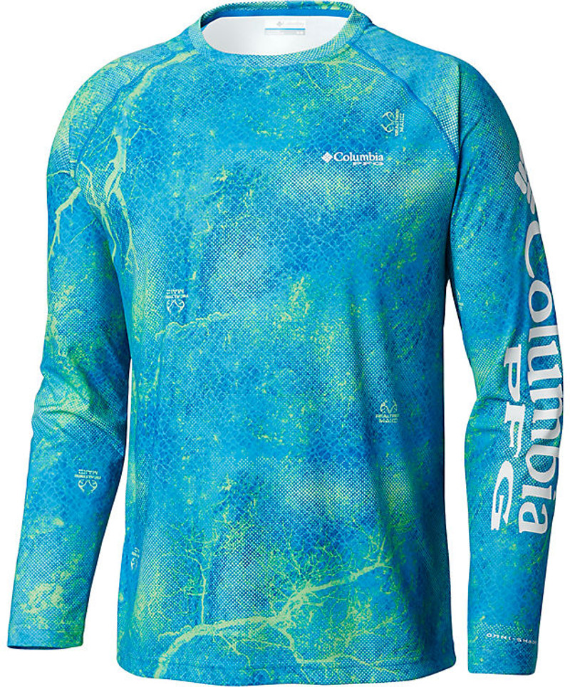 Columbia PFG Super TT L/S Shirts - Hyper Blue Realtree - TackleDirect