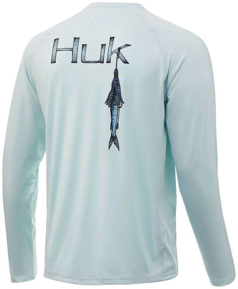 HUK Men's Pursuit Long Sleeve Sun Protecting Fishing Shirt, Tuna  Badge-Seafoam (New Logo), Small 