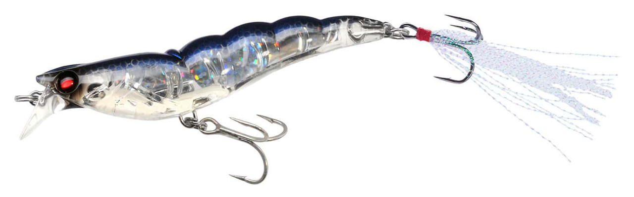 Yo-Zuri R1162-HTS Crystal 3D Shrimp Slow Sinking Lure, Holographic Tiger  Shrimp