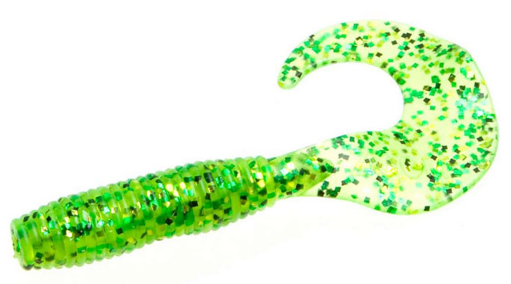  Zoom Bait 011009 Fat A-Poundert Curly Tail Grub, 3-Inch,  10-Pack, Chartreuse Pepper, One Size (011-009) : Artificial Fishing Bait :  Sports & Outdoors