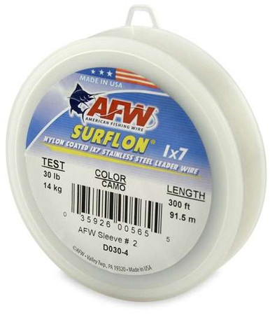 American Fishing Wire Surflon 1x7 Nylon Coated Leader - TackleDirect