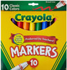 CRAYOLA CLASSIC MARKERS 10 COUNT