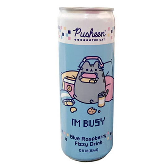 PUSHEEN CAT "I'M BUSY" BLUE RASPBERRY FIZZY DRINK