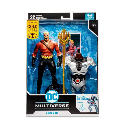 AQUAMAN FLASHPOINT GOLD LABEL MCFARLANE DC MULTIVERSEE EXCLUSIVE CYBORG BAF