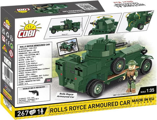 ROLLS ROYCE ARMOURED CAR HISTORICAL COLLECTION GREAT WAR (267 PIECES) # 2988 COBI