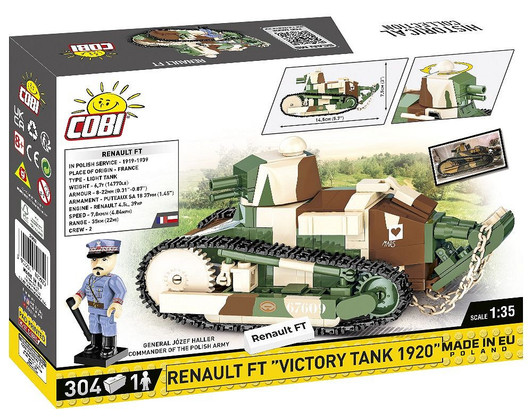 REAULT FT "VICTORY TANK 1920"HISTORICAL COLLECTION (304 PIECES) # 2992 COBI