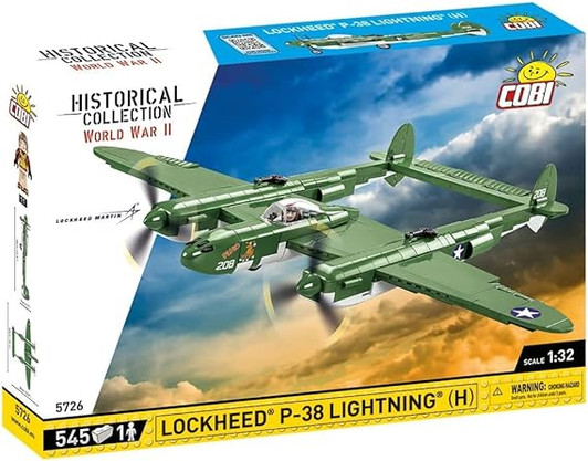 LOCKHEED P-38 LIGHTING(H)PLANE HISTORICAL COLLECTION WWII (545 PIECES) #5726 COBI
