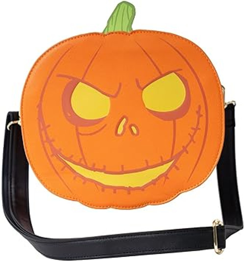 THE NIGHTMARE BEFORE CHRISTMAS JACK-O'-LANTERN GLOW-IN-THE-DARK CROSSBODY PURSE - ENTERTAINMENT EARTH EXCLUSIVE