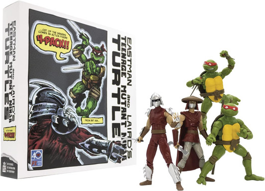 TMNT COMIC ELITE FOOT SOLDIER/SHREDDER VS. RAPHAEL/DONATELLO DIAMOND PX 40TH ANNIVERSARY EXCLUSIVE