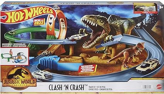 CLASH 'N CRASH JURASSIC WORLD HOT WHEELS SET