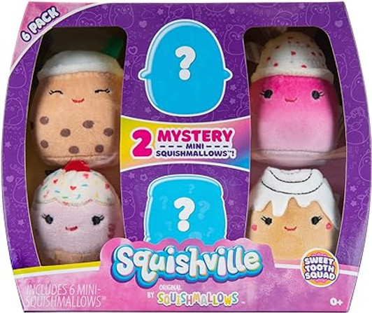 MYSTERY SQUISHVILLE MINI SQUISHMALLOWS 6 PACK SWEET TOOTHE SQUAD