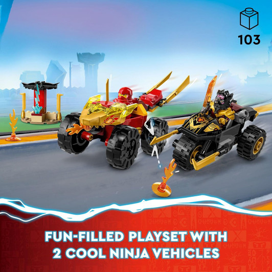 KAI AND RAS'S CAR AND BIKE BATTLE #71789 DRAGONS RISING NINJAGO LEGO 103 PCS