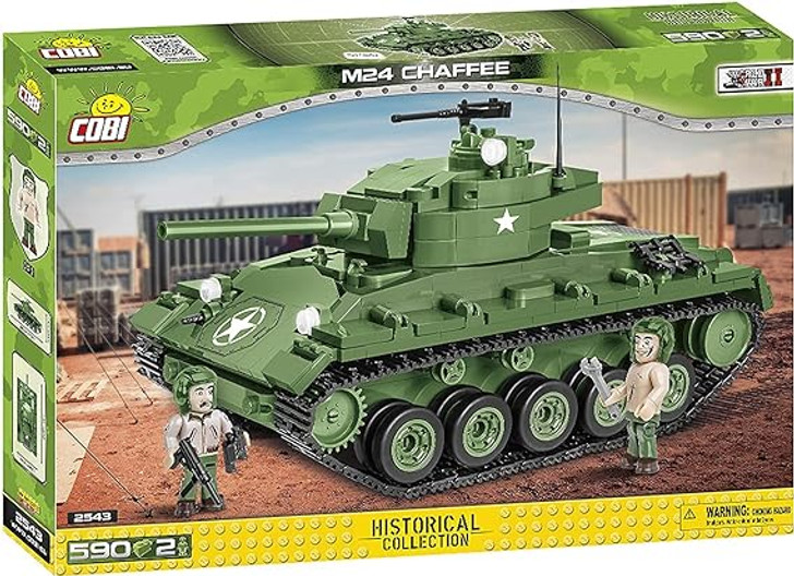 M24 CHAFFEE WW2 TANK (GREEN)HISTORICAL COLLECTIONWWII (590 PIECES) #2543 COBI