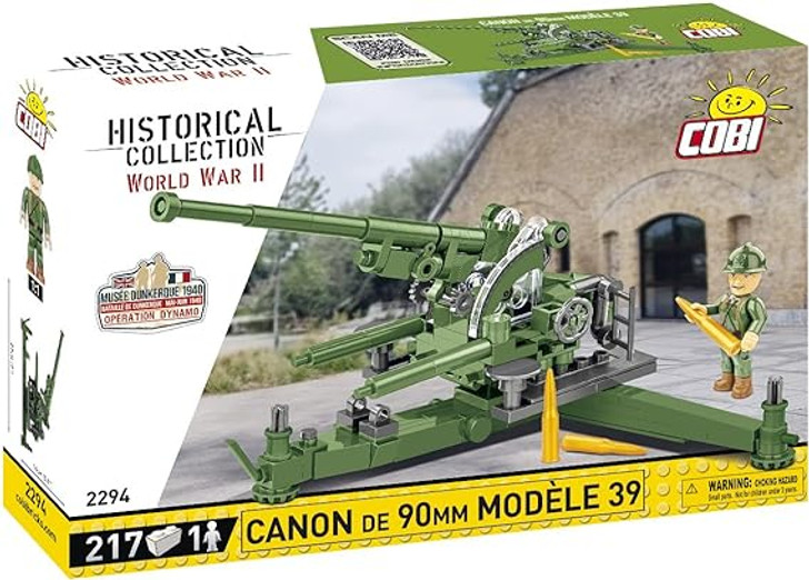 CANNON DE 90 MM MODELE 39 HISTORICAL COLLECTION WWII (217 PIECES) # 2294 COBI