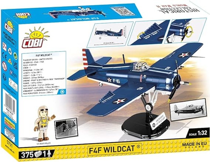 F4F WILDCATVPLANEVHISTORICAL COLLECTION WWII (375 PIECES) #5741 COBI
