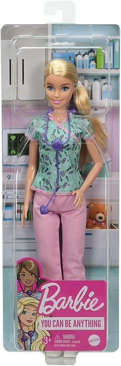 BARBIE NURSE FASHION DOLL WITH MEDICAL TOOL PRINT