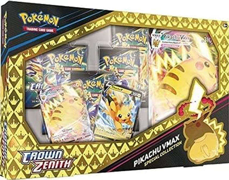 POKEMON TRADING CARD GAMES CROWN ZENITH SP COLLECTION PIKACHU VMAX WITH 7 BOOSTER PACKS