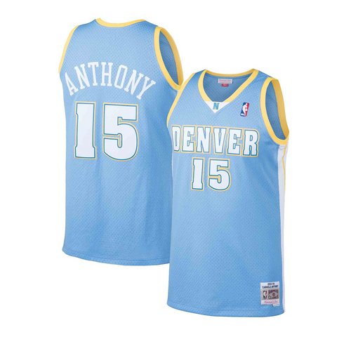 Denver Nuggets Carmelo Anthony Light Blue Hardwood Classics 2003-04