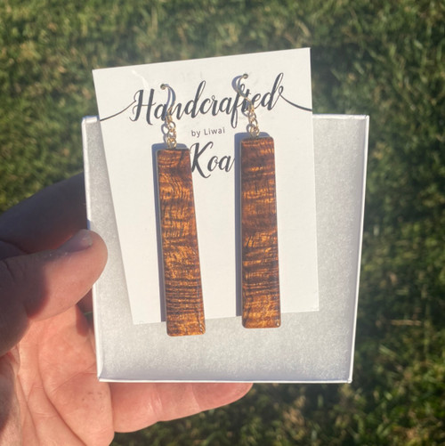 Hawaiian Koa Earrings KE10