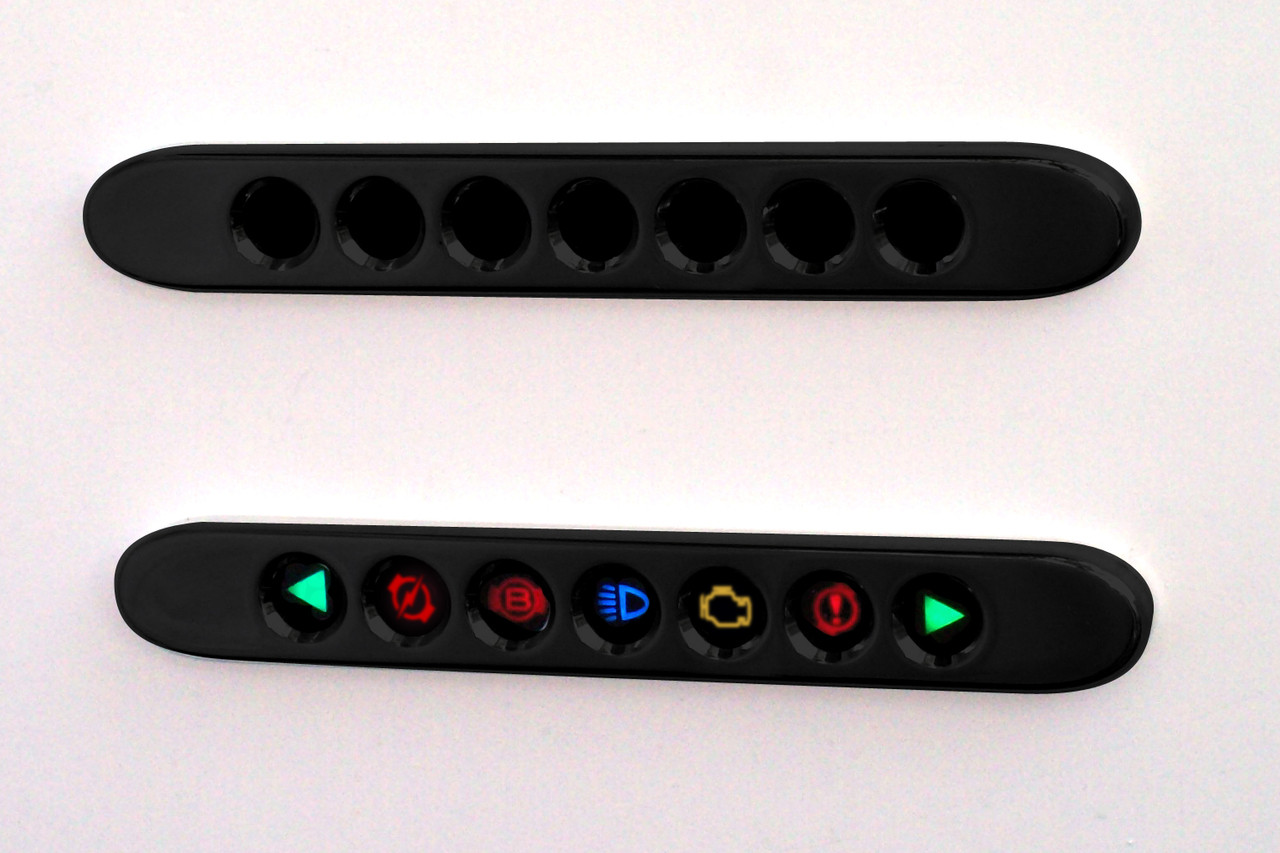 7-LAMP PANEL HORN ICONS / CHK ENG POWDERCOAT BLACK