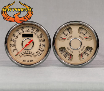 WOODWARD 2 GA SPEEDO/TACH/QUAD BEIGE 4-3/8