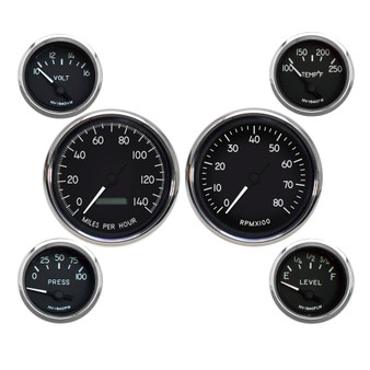 6 GAUGE KIT PROGRAMMABLE SPEEDO BLACK