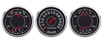 1967 3 GA 3-7/16"  PROG SPEEDO, DUAL GAUGES BLACK FORD/CHRY