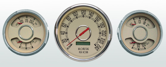 3 gauge 32 Ford style metric KPH km/h