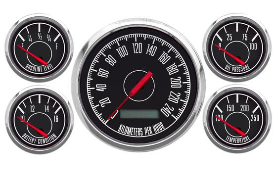 1967 5 GA  PROG SPEEDO BLACK 0-90 GM FUEL 240 kph