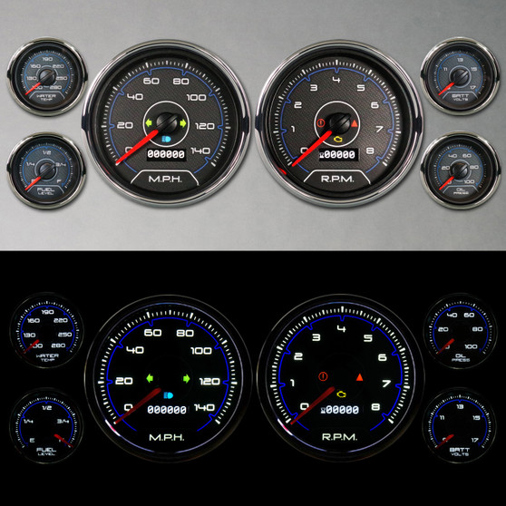 CFR BLUE  6 GA KIT 4-3/8 SPEEDO AND TACH