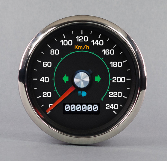 M-102 GREEN SPEEDOMETER 240 Km/h 3-7/16"